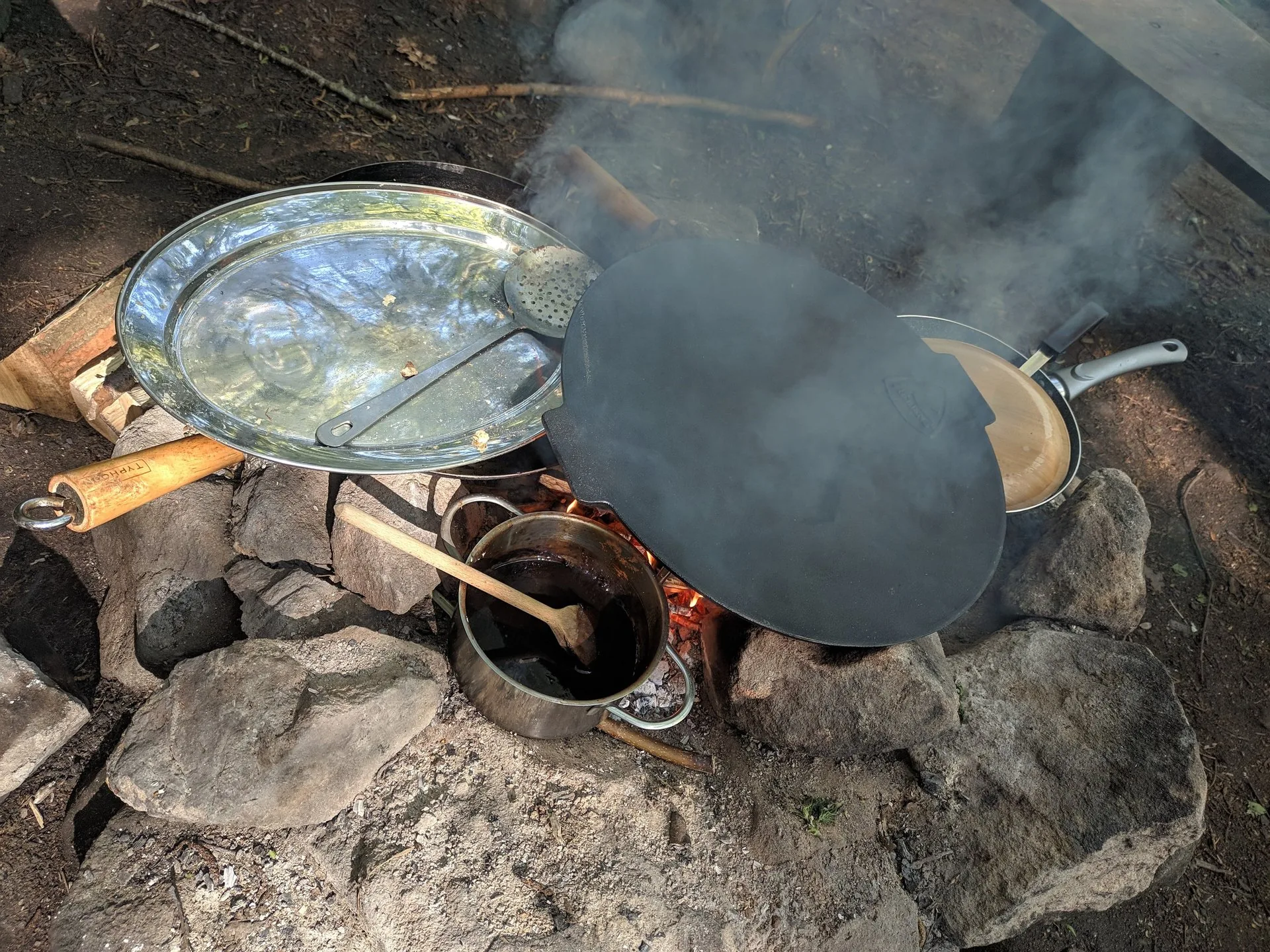Cooking over an outdoor fire